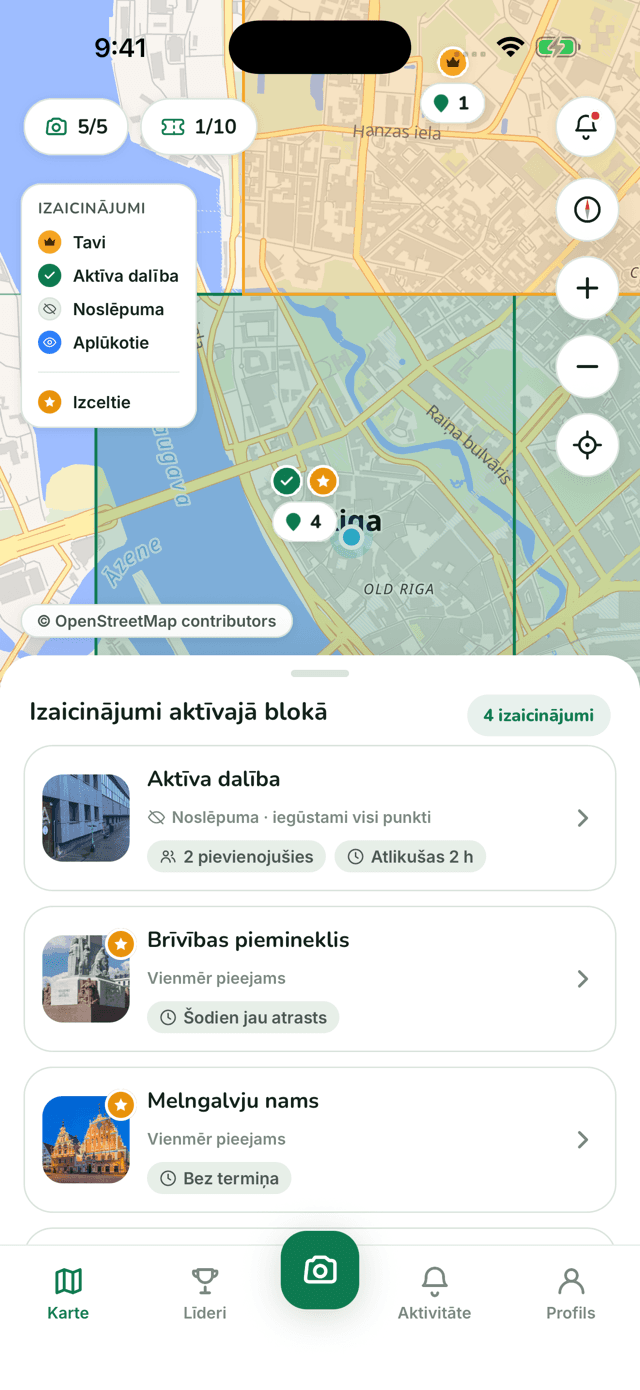 Pindela dzīvā Rīgas karte ar izaicinājumiem pa blokiem
