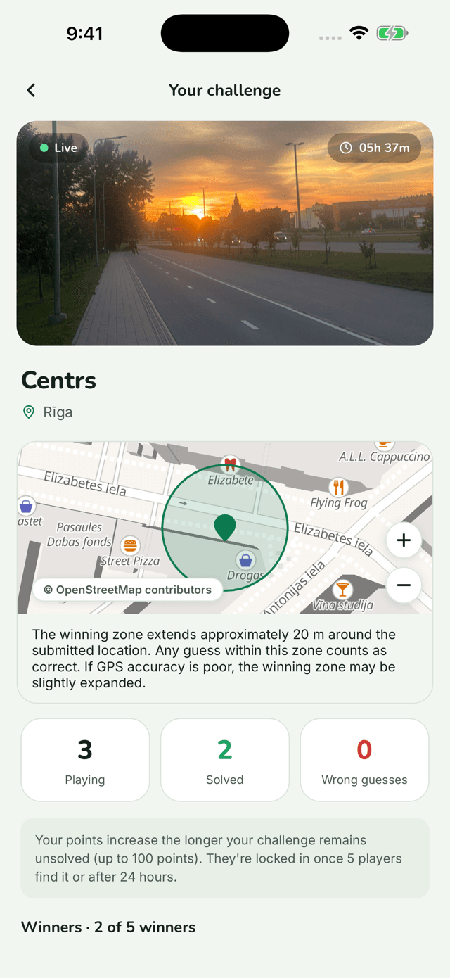 Pindela — your posted challenge with live stats